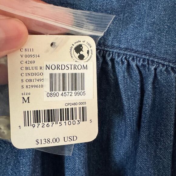 FREE PEOPLE Memories Of You Denim Tunic Top Size Medium NWT - Picture 7 of 9